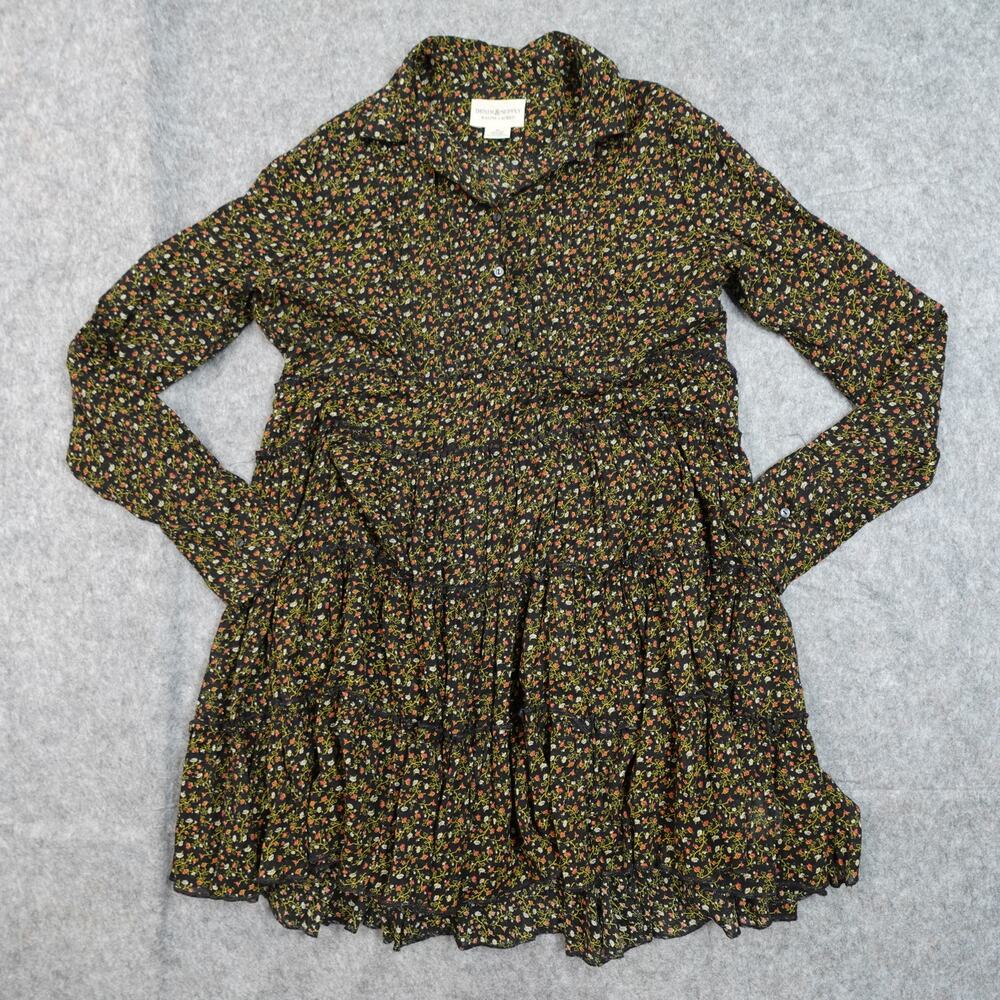 Ralph Lauren Dress Womens Small Mini Tiered Ruffle Floral Aline Cottagecore
